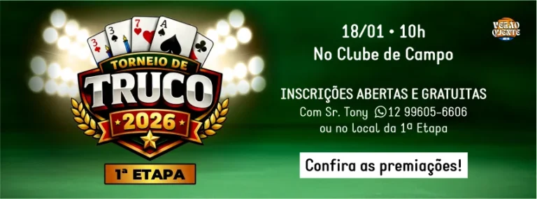 Inscrições abertas para a 1a. Etapa do Torneio de Truco