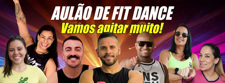 Aulão Gratuito de Fit Dance. É neste sábado, 9h, na Sede Social.
